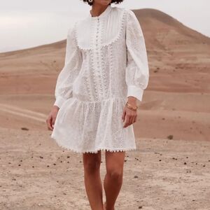 NWT CHOKLATE PARIS Embroidered Cotton Shirt Dress